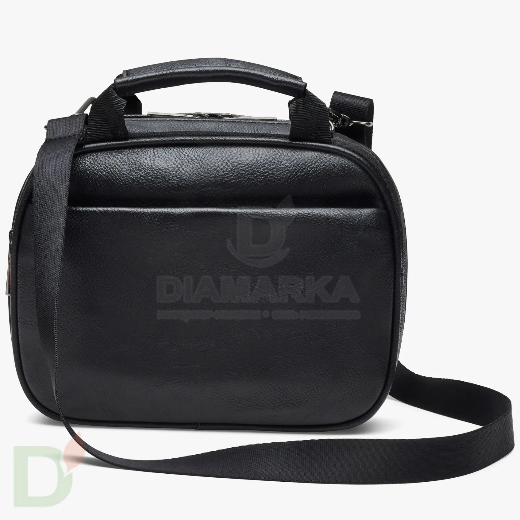 Дорожная диа-сумка Томсон (Thompson) из эко-кожи, Черная