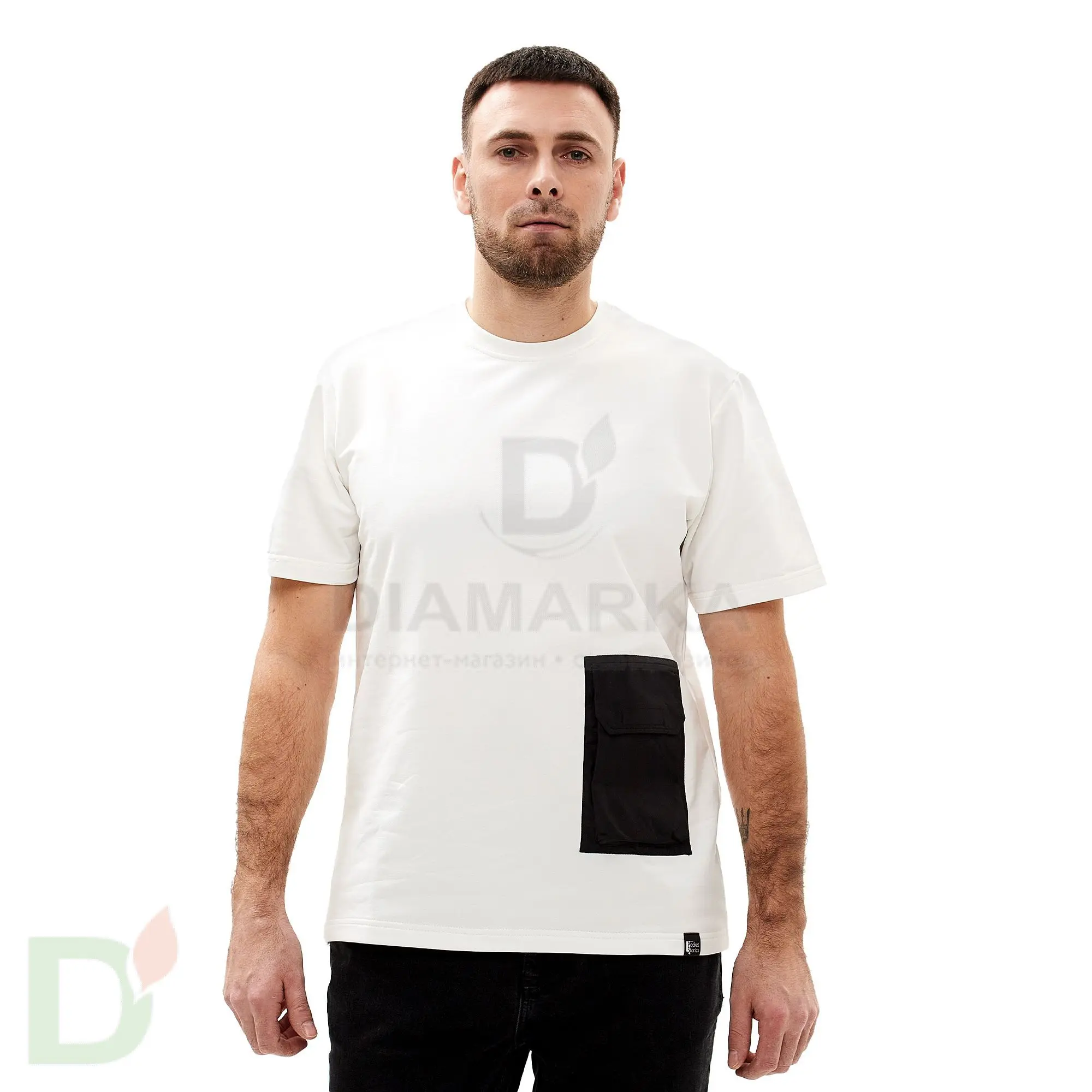 Футболка Pocket Stories с накладным карманом для инсулиновой помпы, Молочная