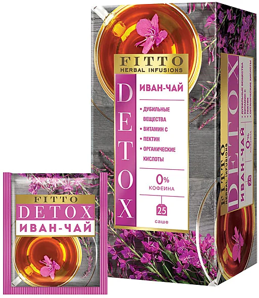Чай травяной в пакетиках Fitto DETOX Иван-чай 37,5гр.