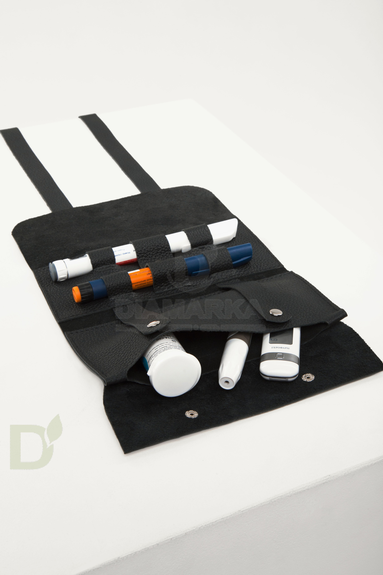 Чехол - скрутка диабетический Jaskier dia bags черный, натуральная кожа